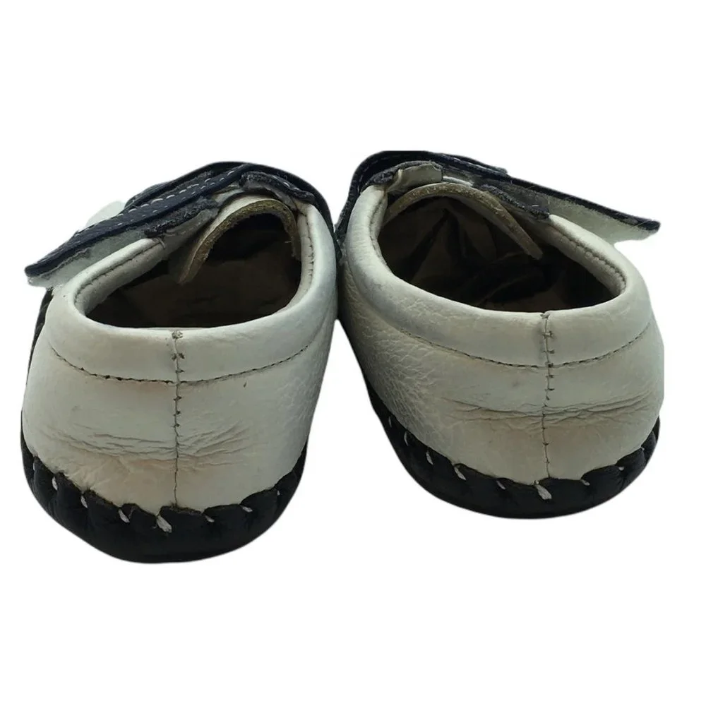 pediped moccasins leather baby shoes Size 6-12 months blue white